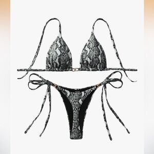 Snake Print Bikini Set
